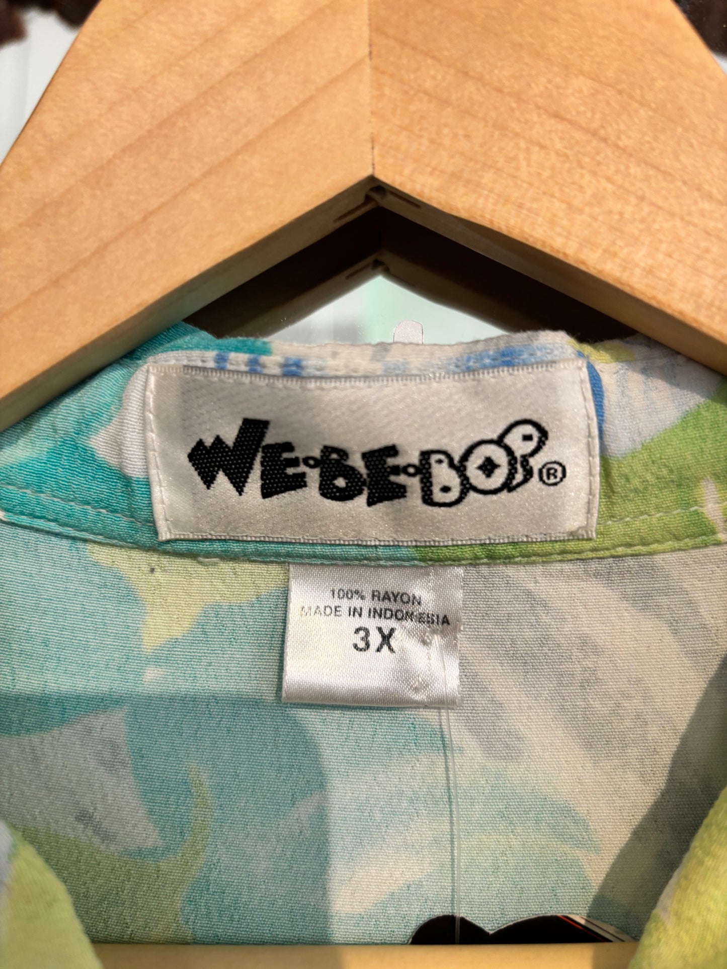 VINTAGE size 3X we be bop light green button up top