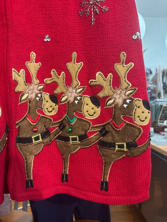 size 1X red holiday Heirloom Collectables sweater - vintage