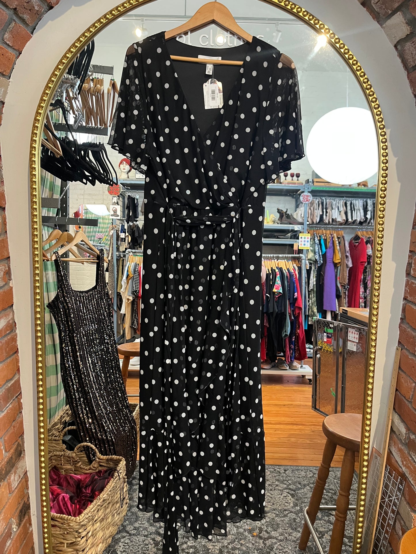 Size 2X black and white polka dot Addition Elle dress