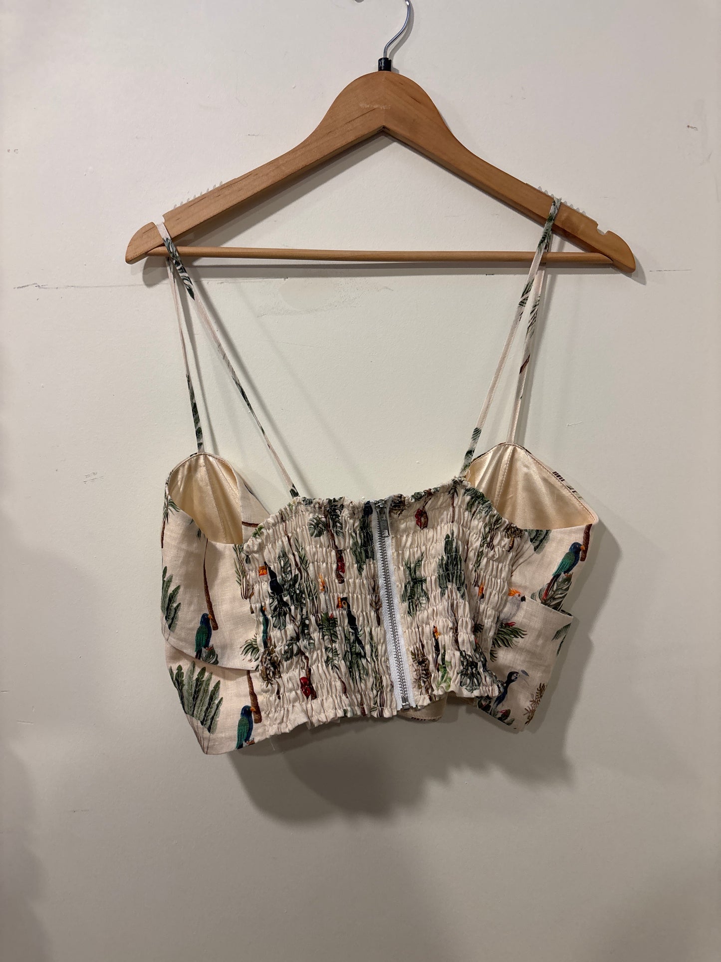 Size 1X Cream Hilary Macmillan Tropics Lace Back Top