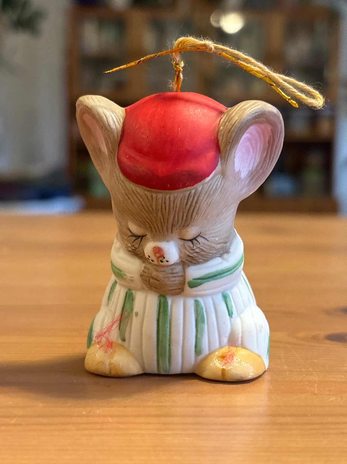 1980s JASCO little chimer sleeping mouse ornament