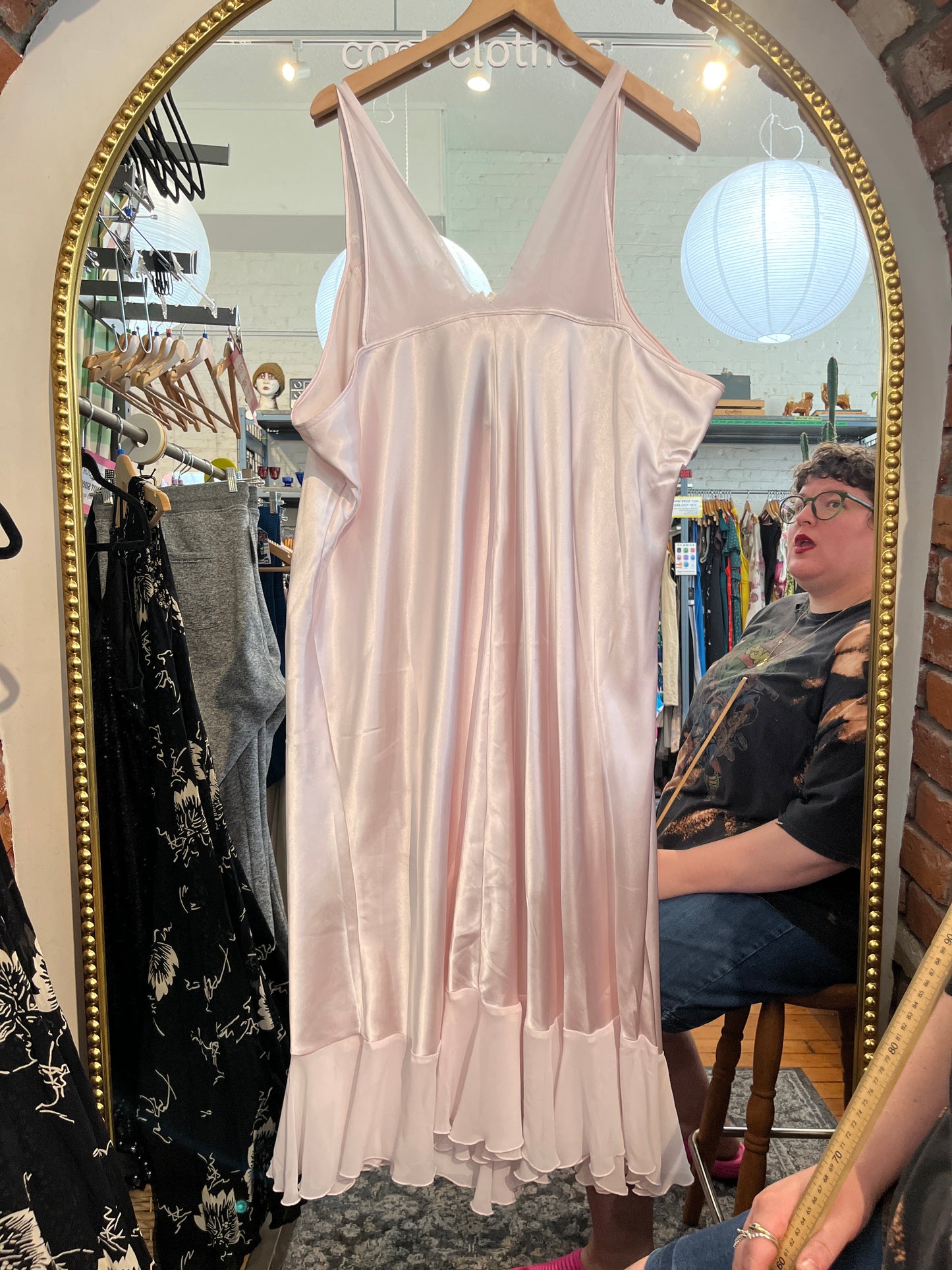 size 30/32 light pink satin VINTAGE Serenade dress - sex