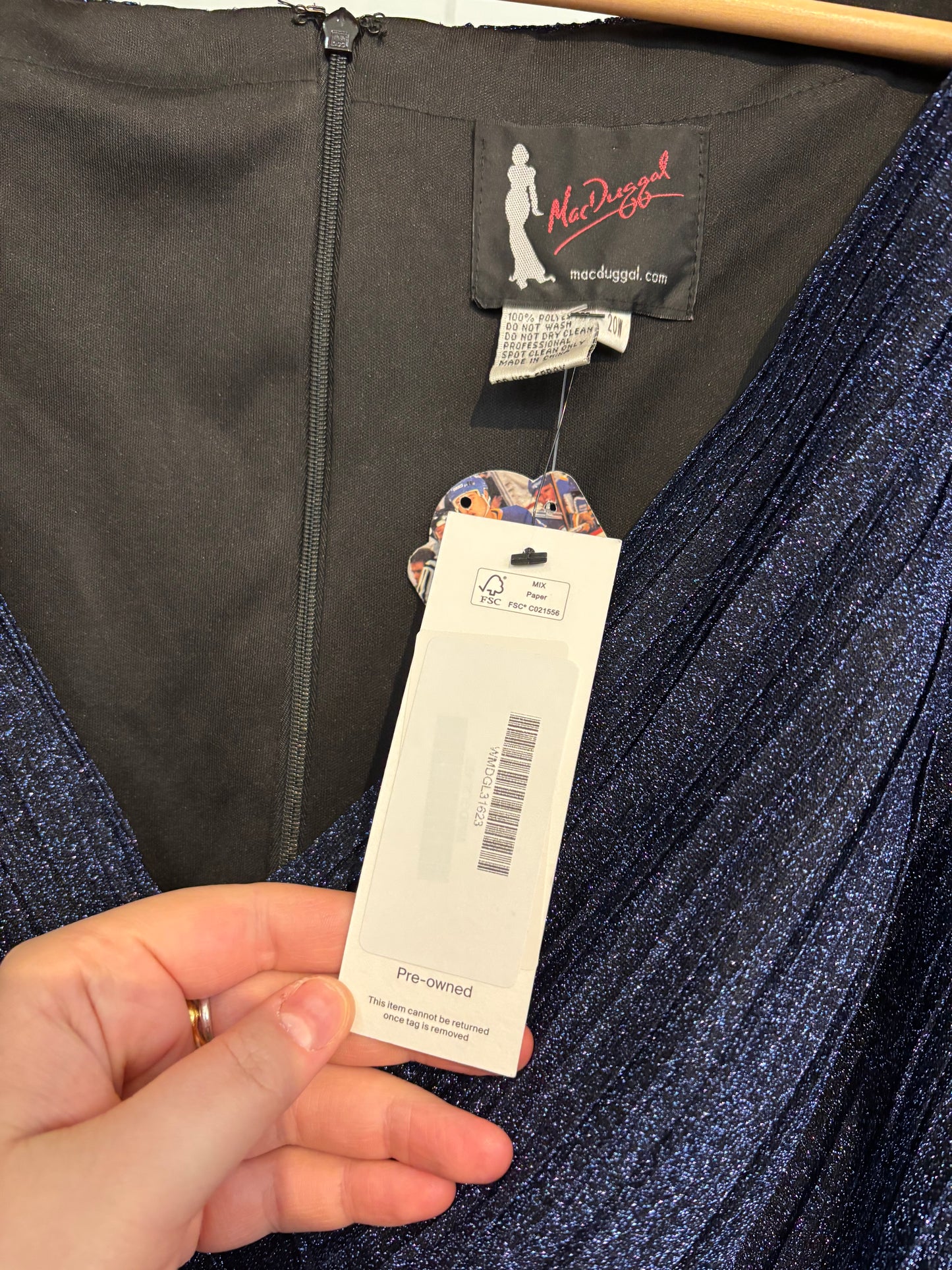 size 20 sapphire MacDuggal dress - gown