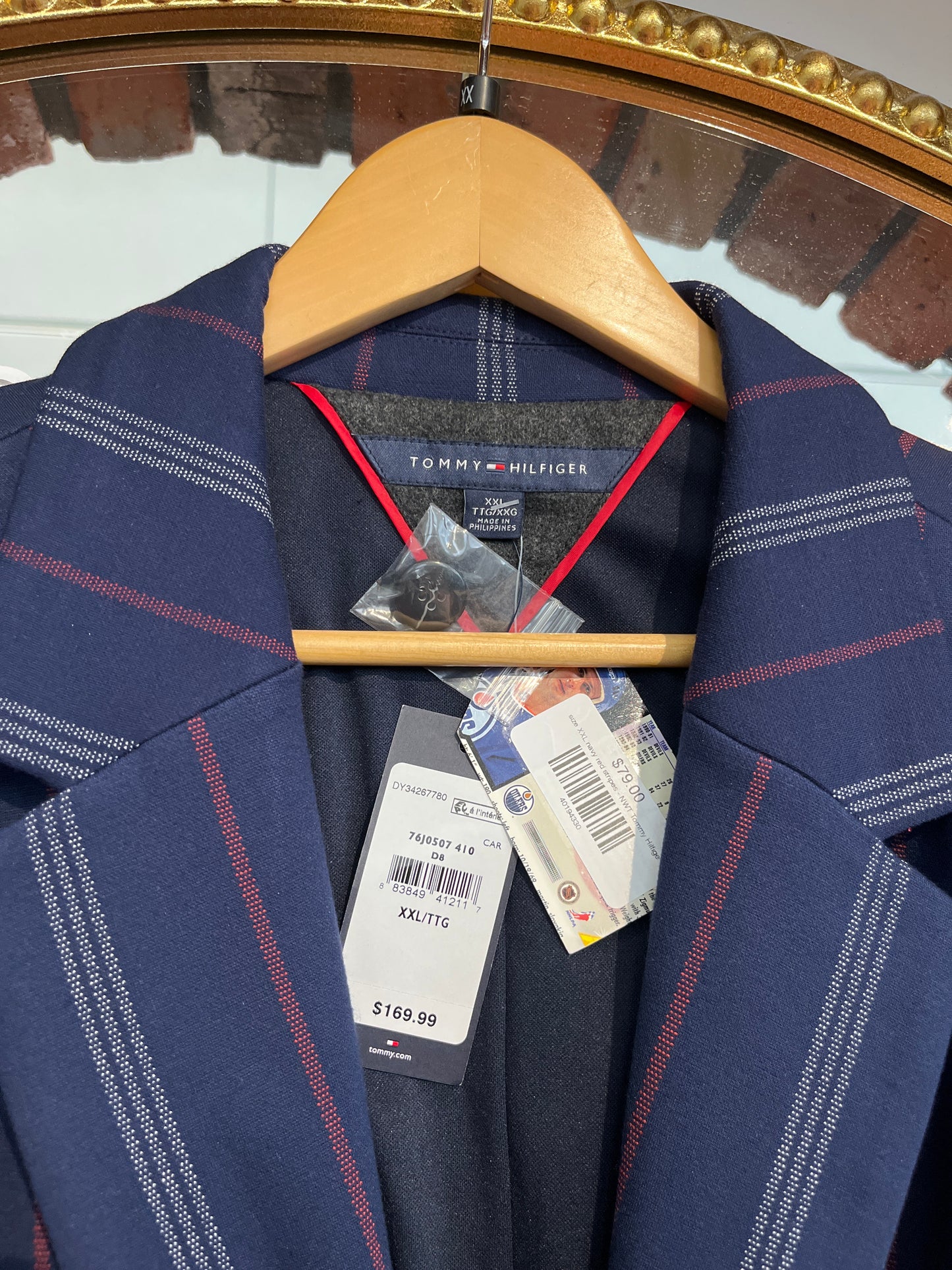 size XXL navy red stripes - NWT Tommy Hilfiger blazer