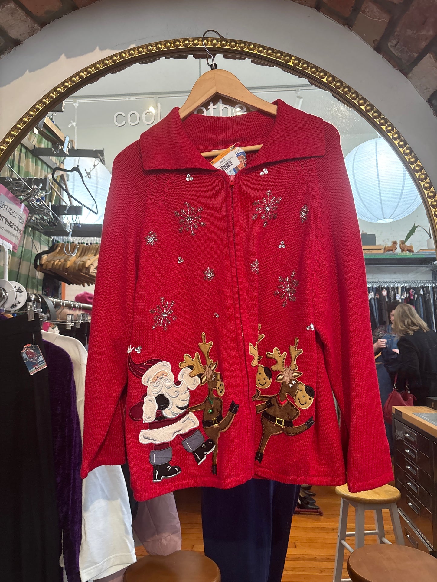 size 1X red holiday Heirloom Collectables sweater - vintage