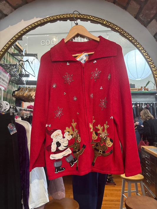 size 1X red holiday Heirloom Collectables sweater - vintage