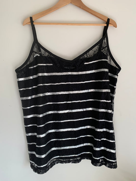 Size 3X Lace and Sequin Tank