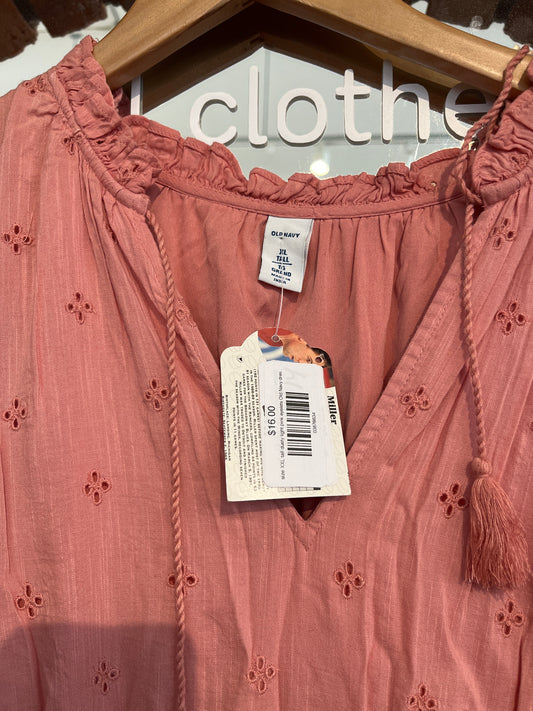 size XL tall dusty light pink eyelets Old Navy dress - maxi