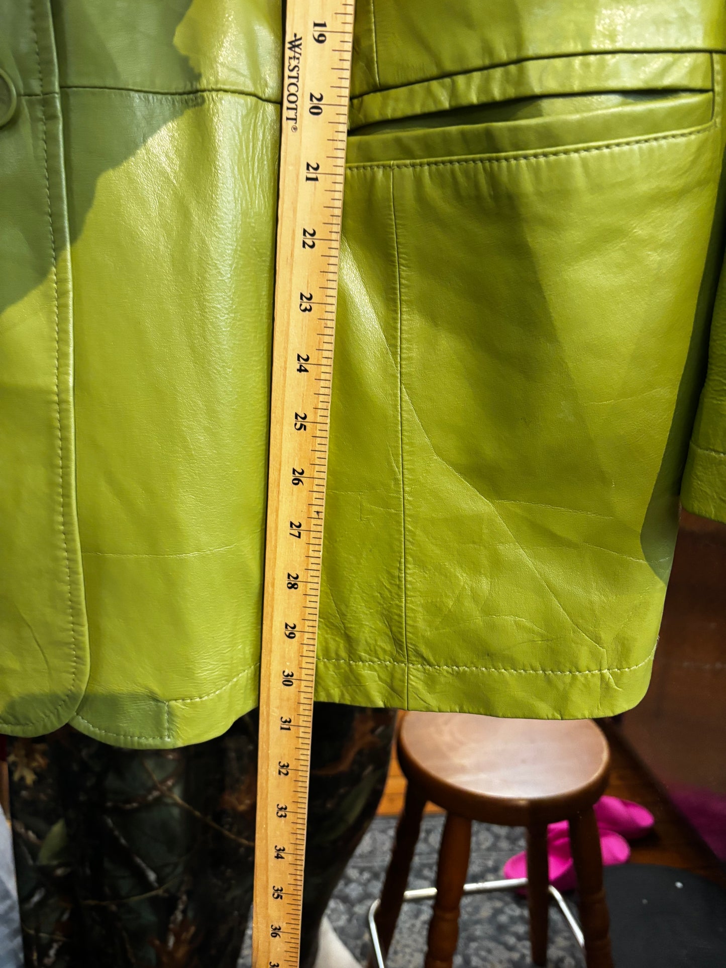 size 4X green leather VINTAGE Maggie Barnes jacket