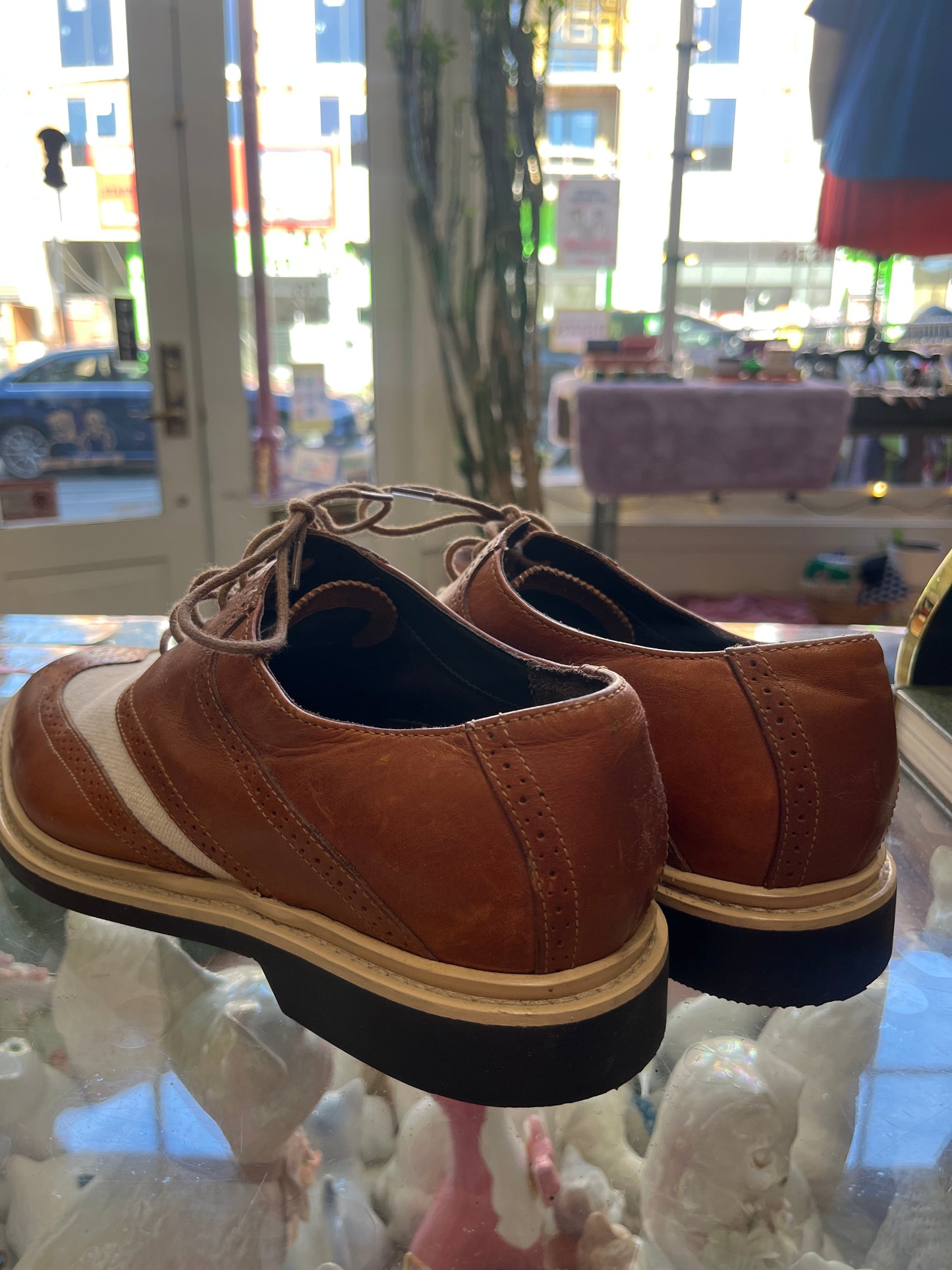 size 9 mens brown beige Cole Haan x nike shoes - oxford