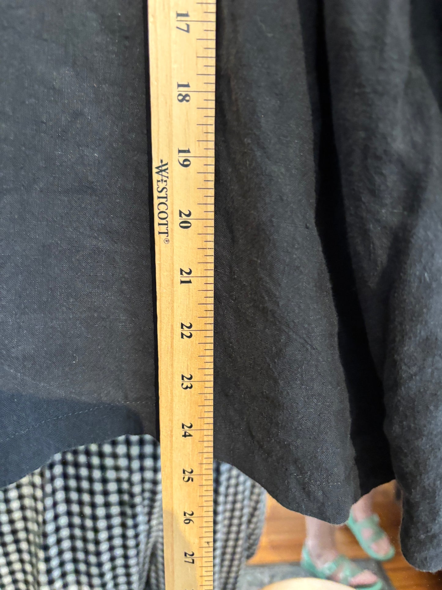 size flex black cotton Muna + Broad pattern top - ties
