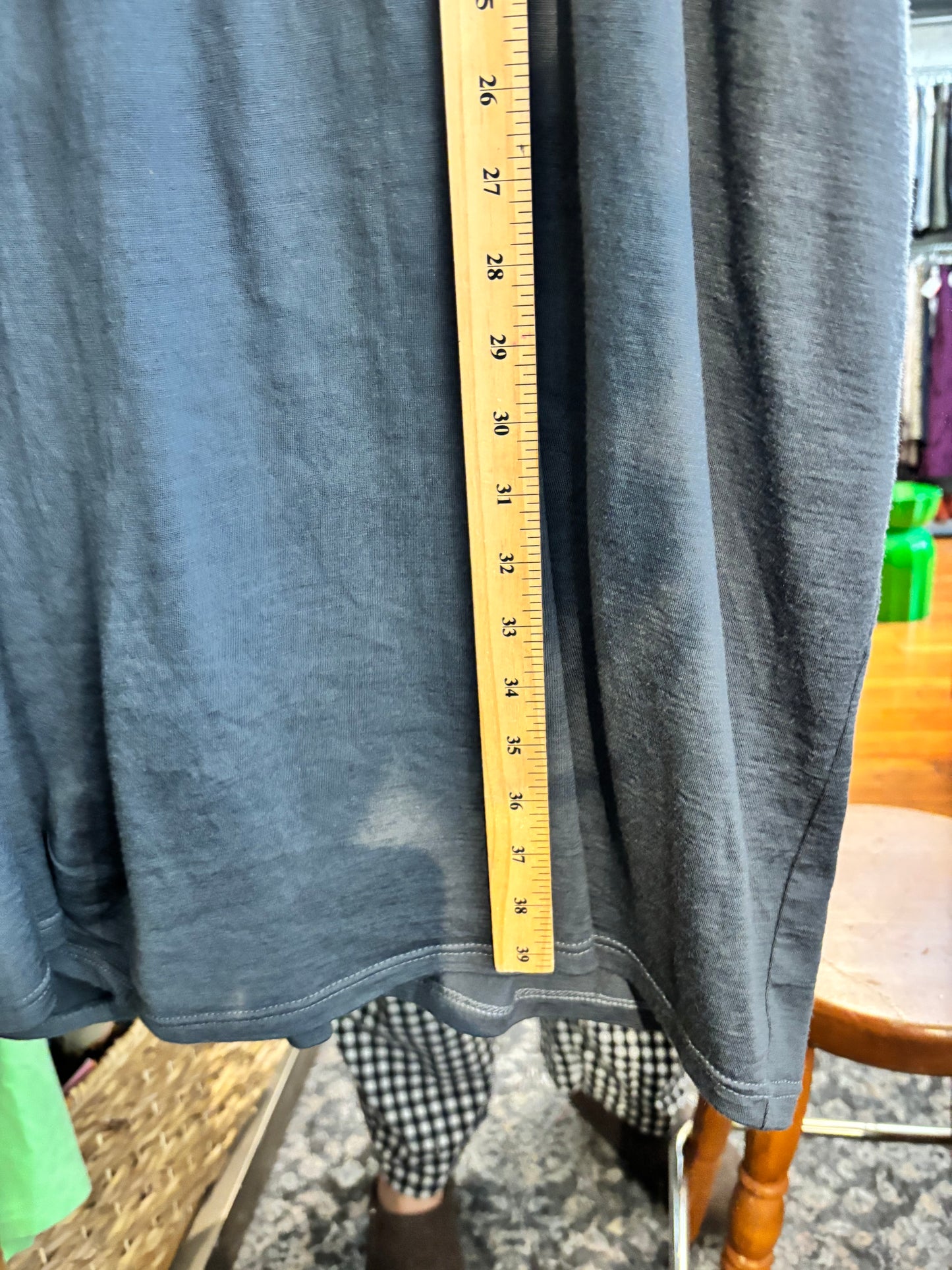 AS IS -MADE IN CANADA grey MERINO Muna + Broad pattern dress - tee
