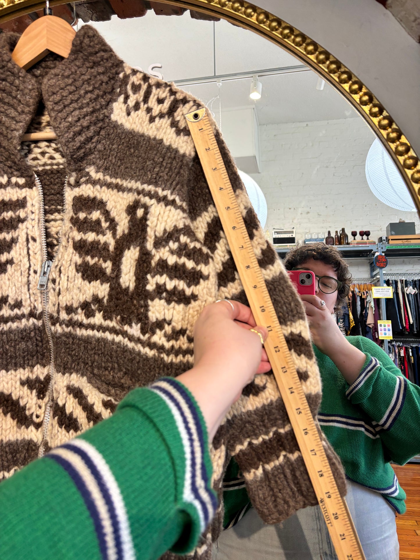 Size large-ish authentic Cowichan sweater