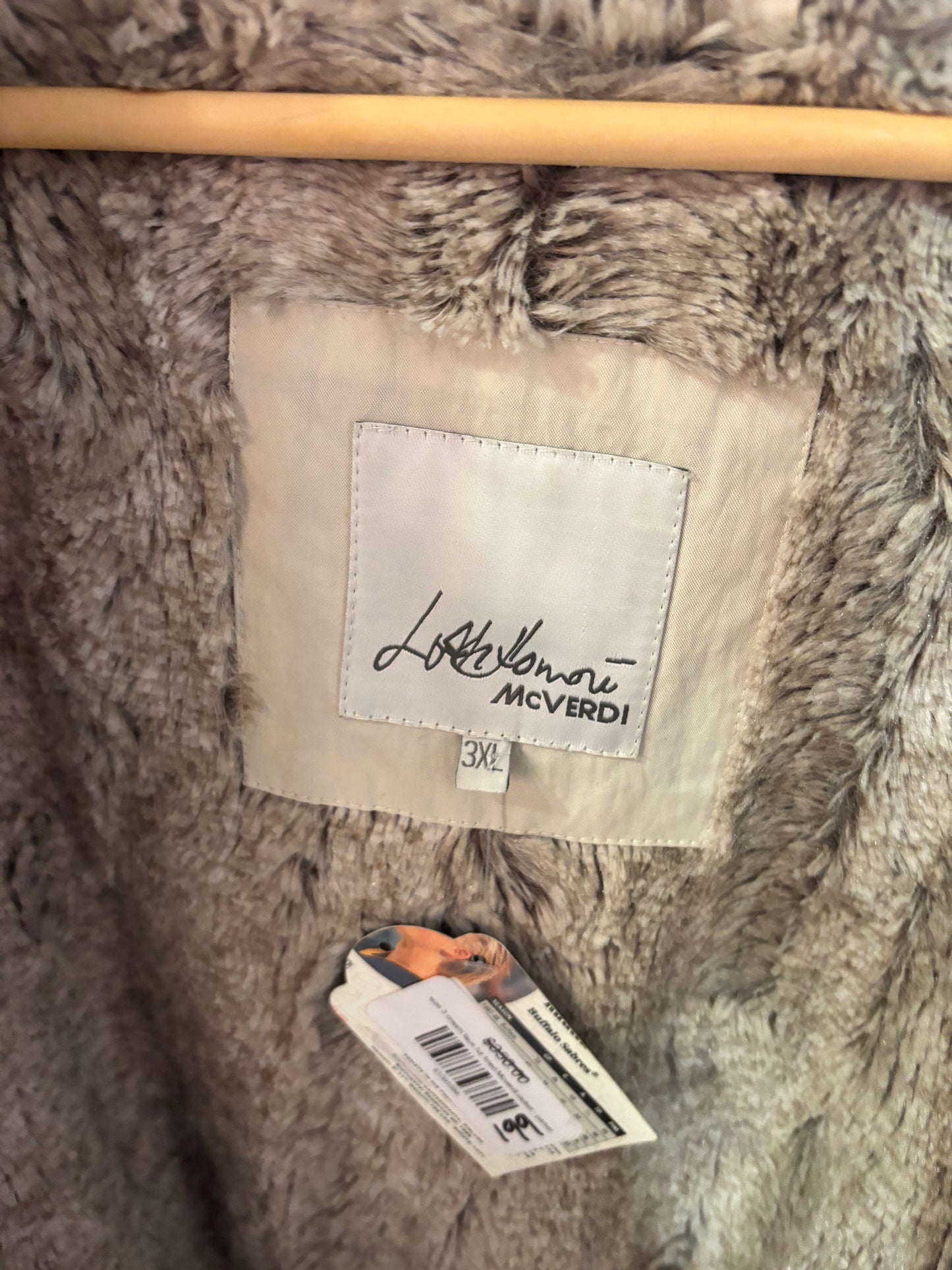 size 3 cream faux fur lined Mcverdi jacket - parket