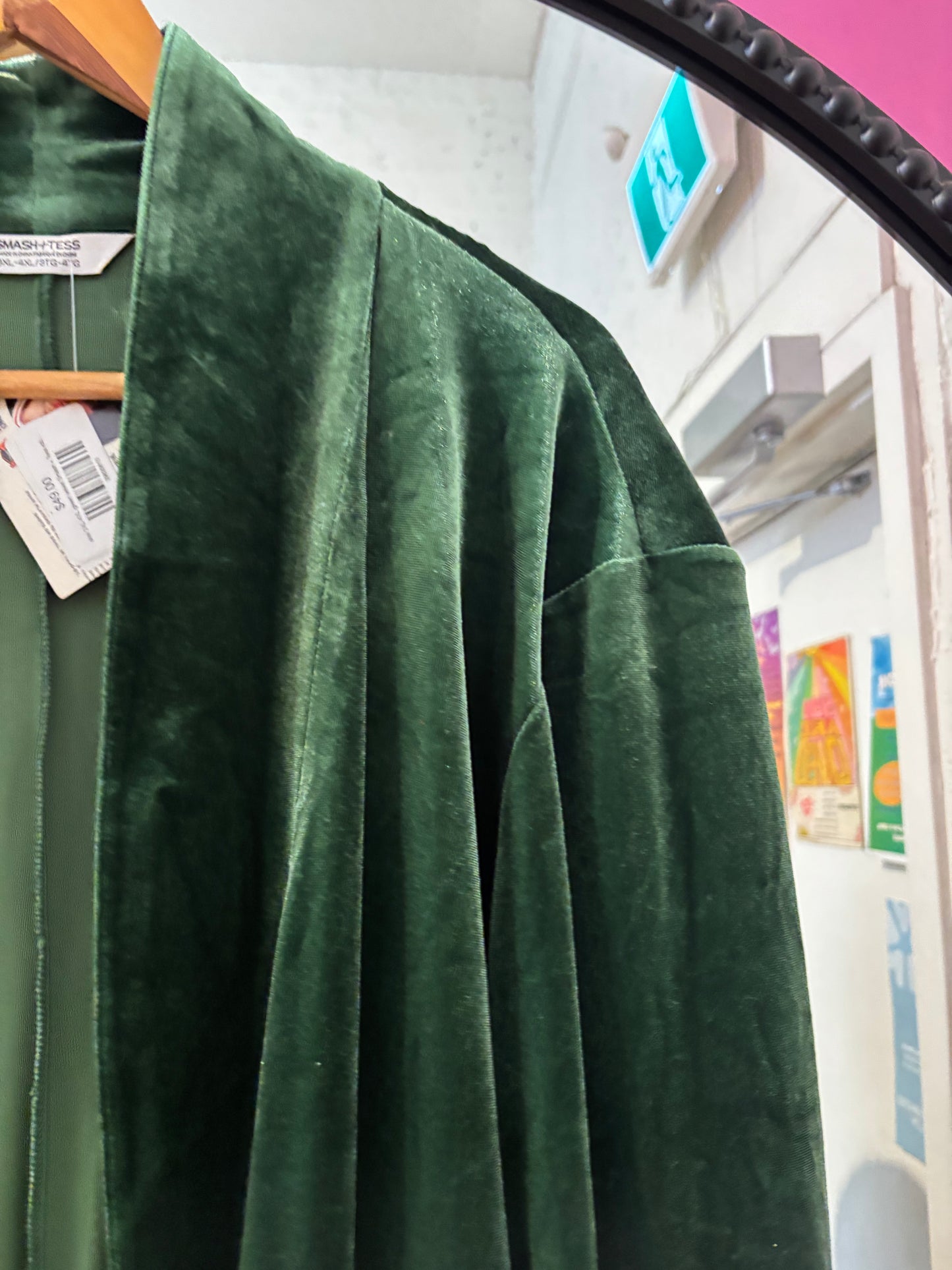 size 3XL-4XL green velvet Smash + Tess robe duster