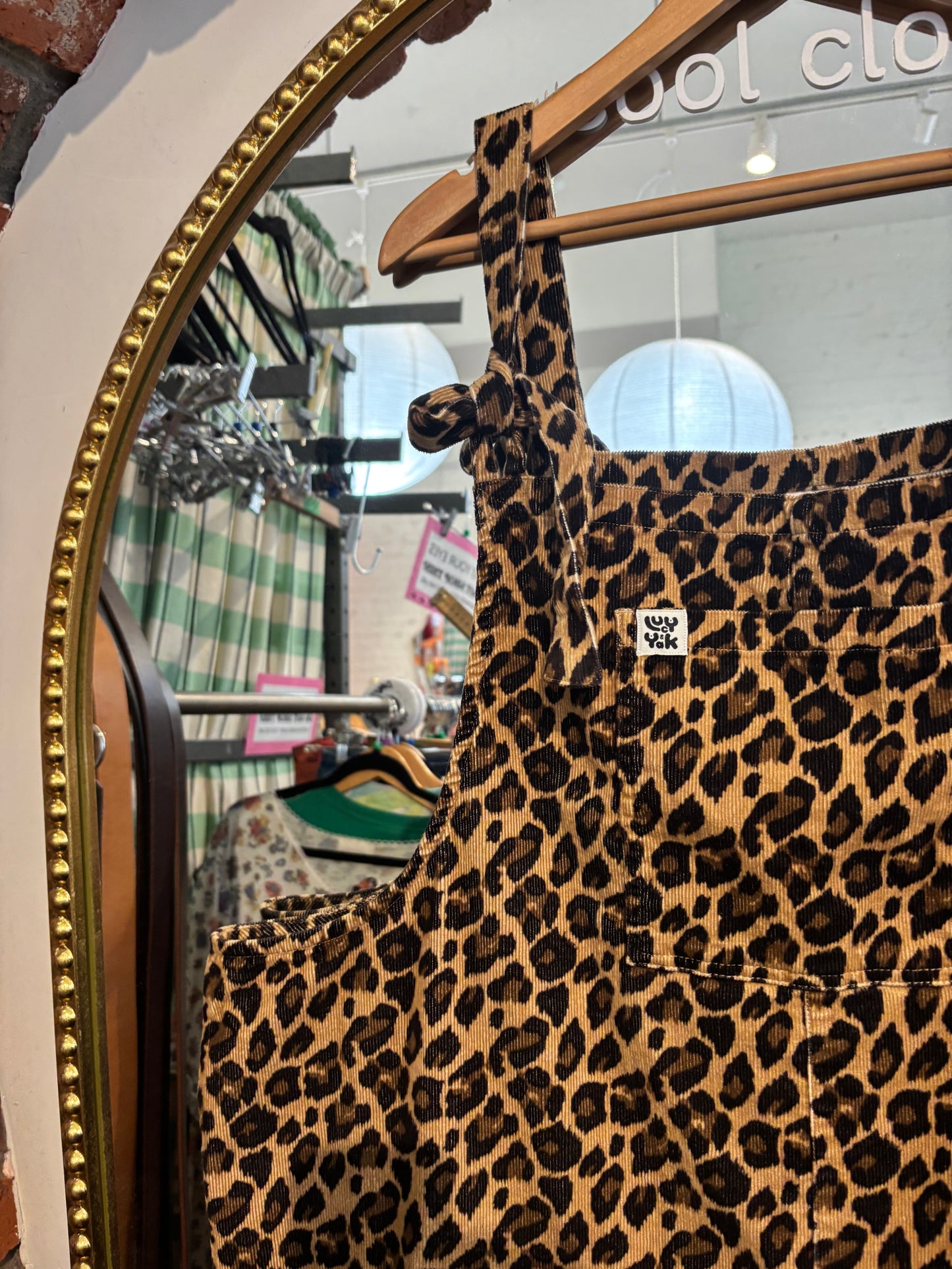 size 22 (generous) leopard corduroy Lucy & Yak dungerees