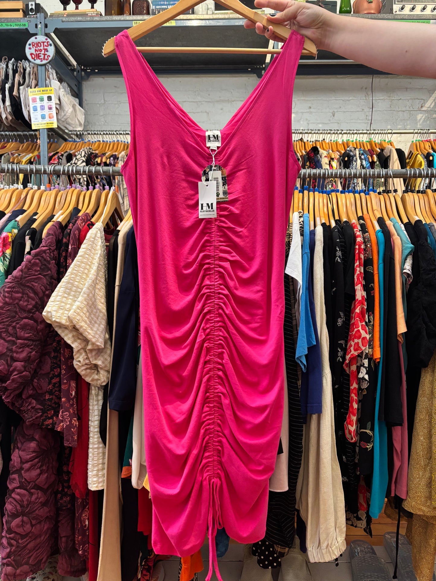 Hot Pink Hilary Macmillan Slvls Ruched Dress