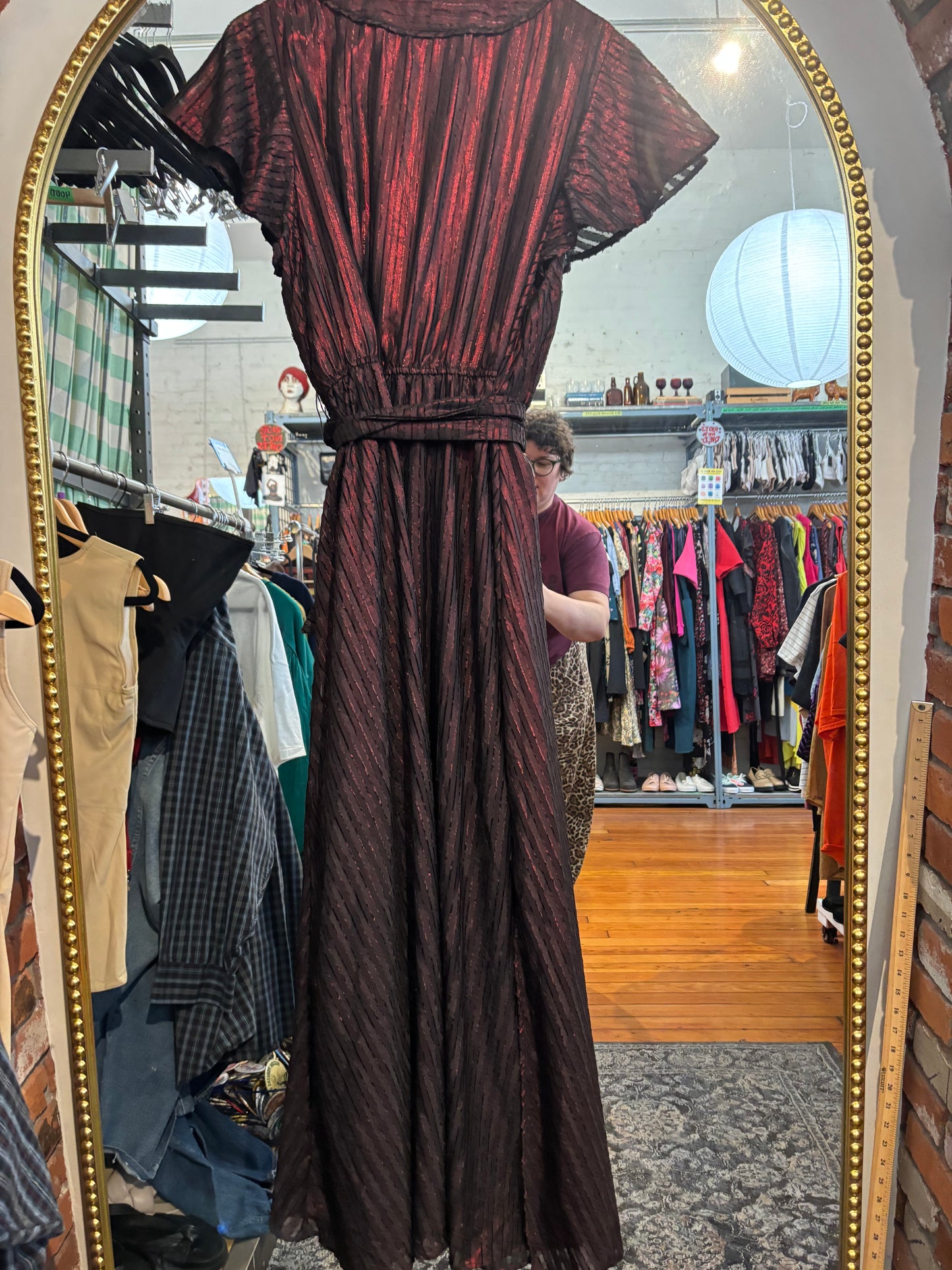 Mod cloth red shiny size 3x wrap dress