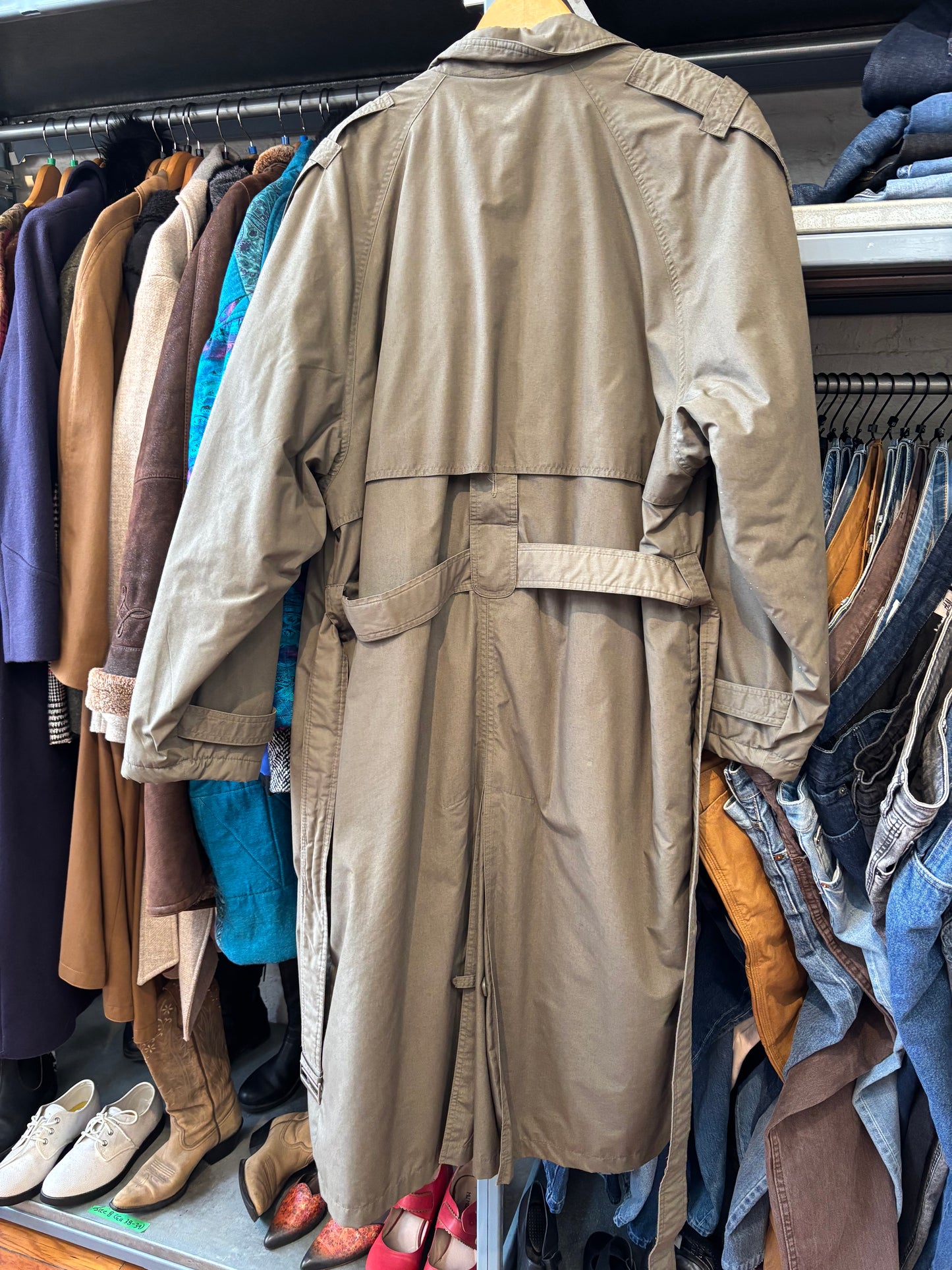 Vintage Green Trench Coat Vintage Piere 41 Size 42 tall