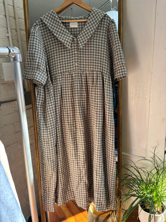 size XXL green beige check Offon Clothing dress