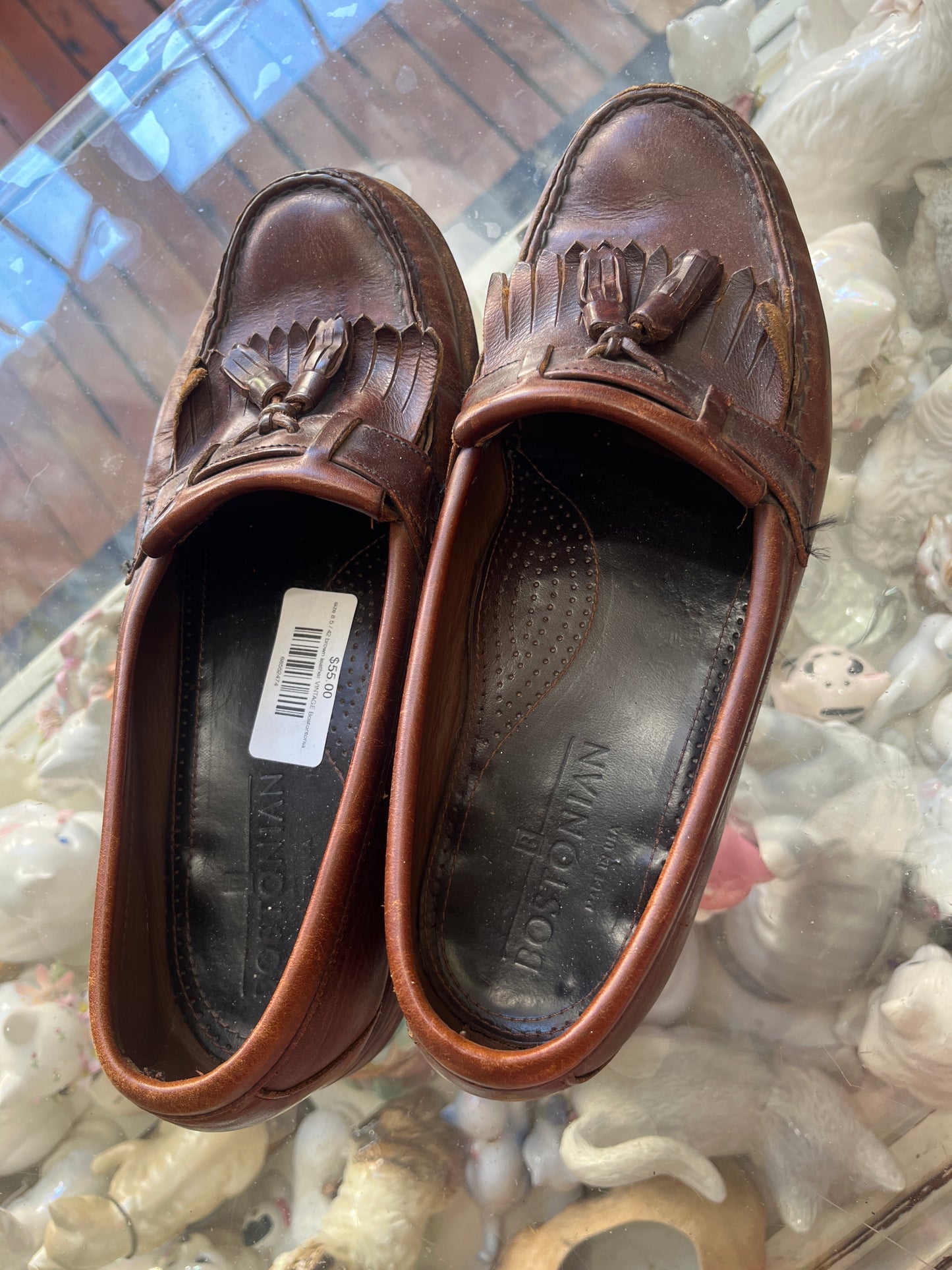 size 8.5 / 42 brown leather VINTAGE Bostontonian shoes - loafers