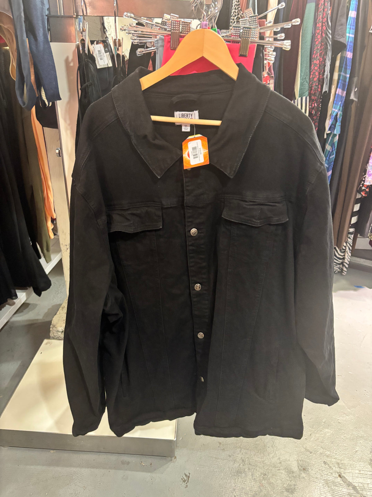 size 4XT black wash COTTON Liberty Blues jacket