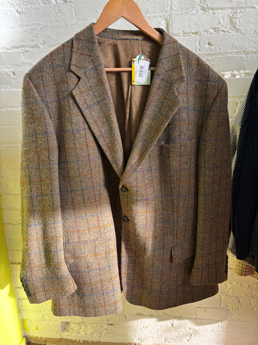 VINTAGE AS IS size 50 Blarney Mills wool plaid blazer