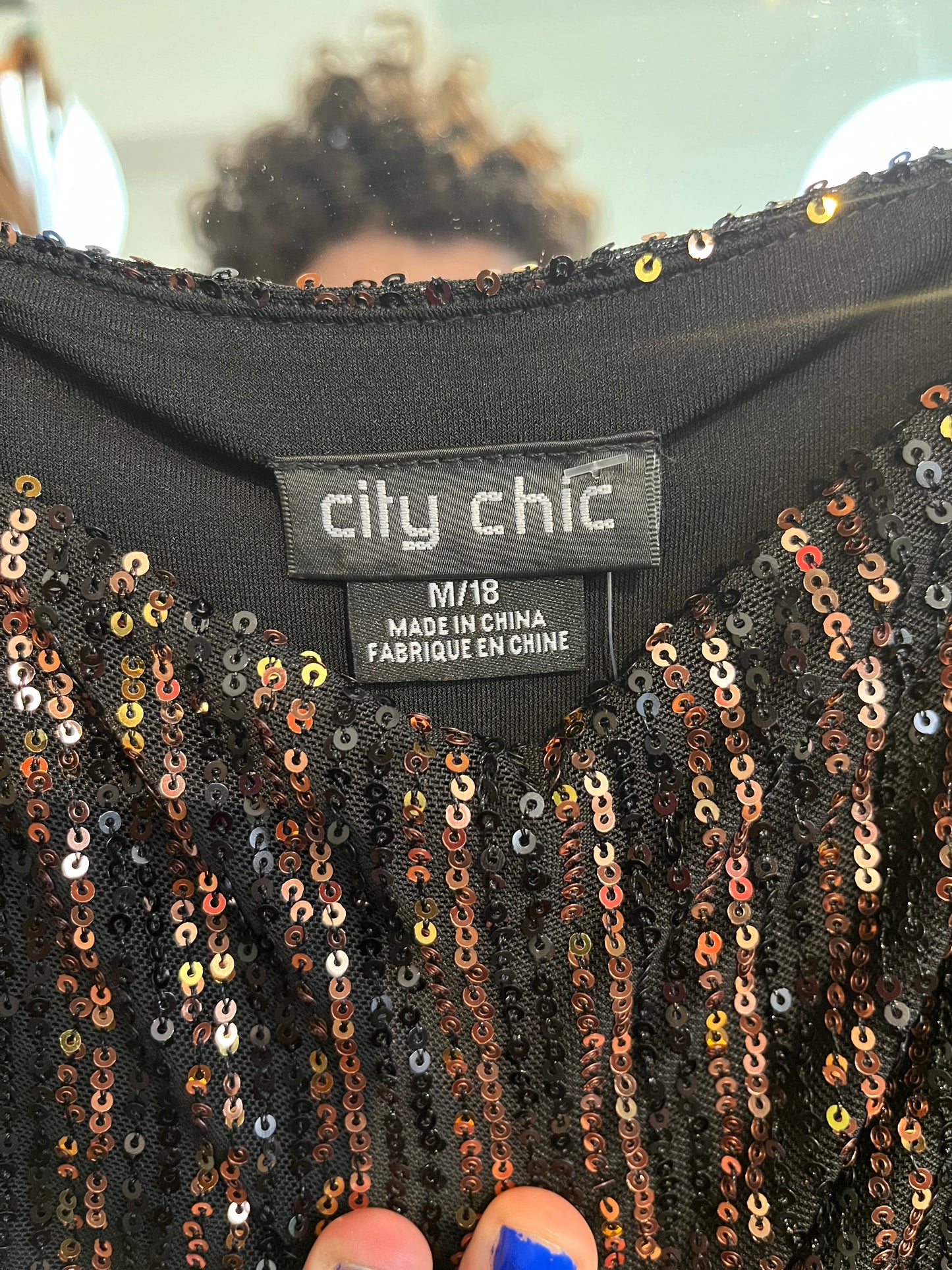 size 18 copper gold sequin City Chic dress - midi