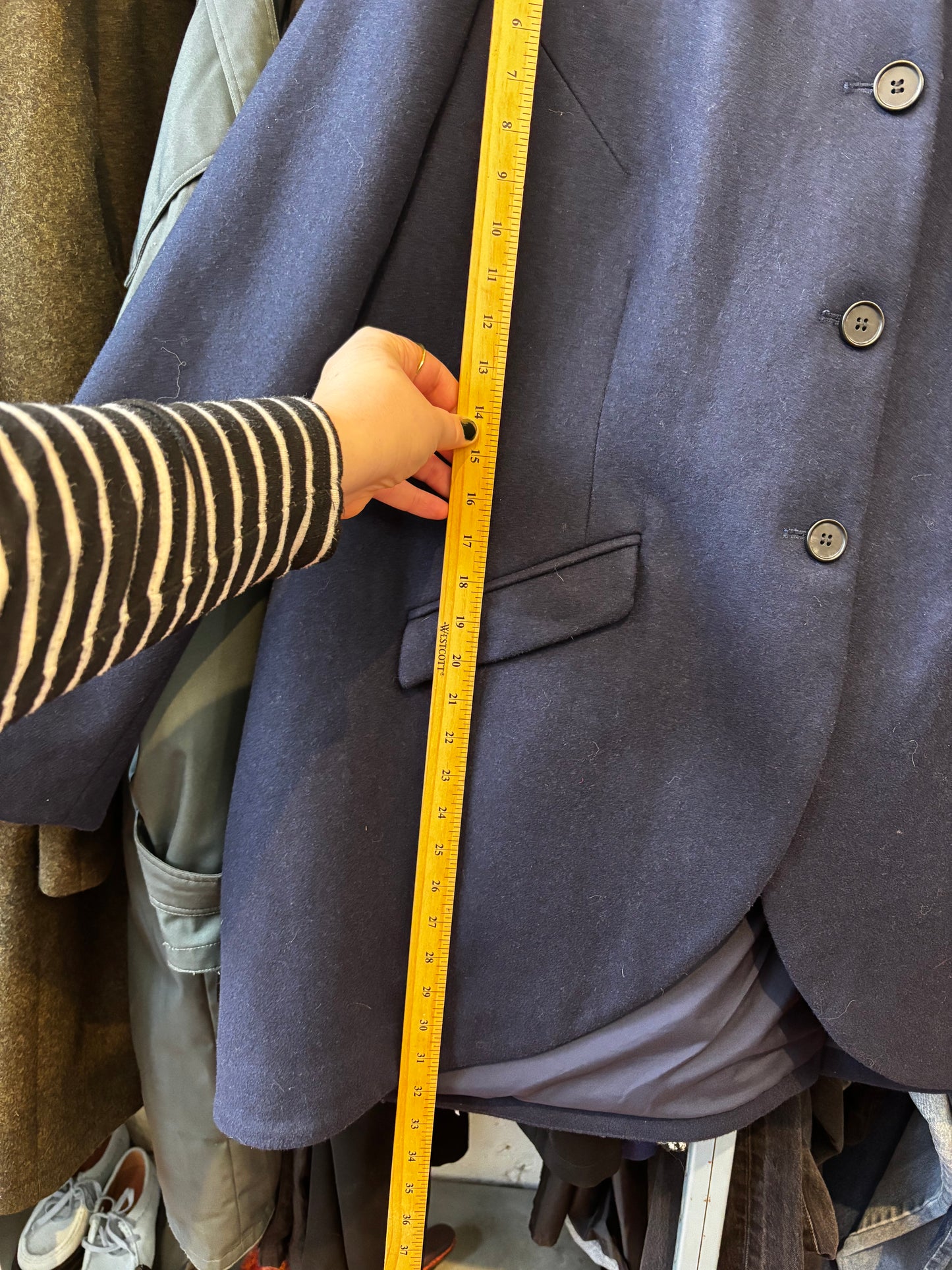 Universal Standard size XL (2-3X) navy wool blend jacket