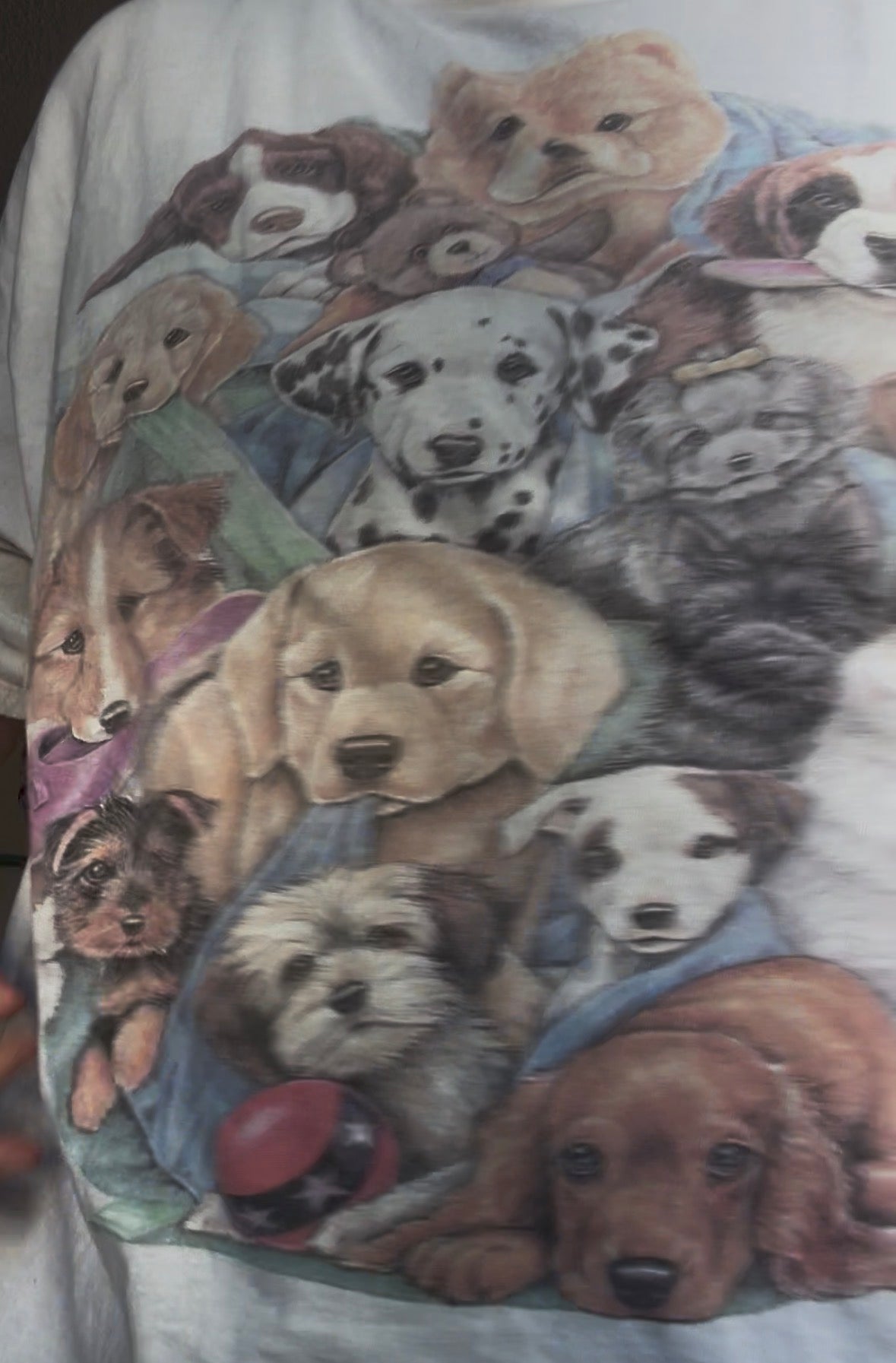 size 3X white with puppies VINTAGE Katz tee