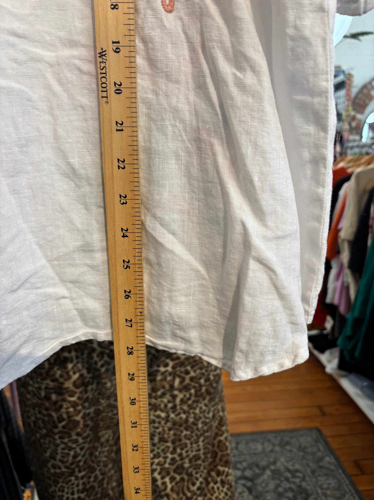 size XL white with embroidery Johnny Was top - button up