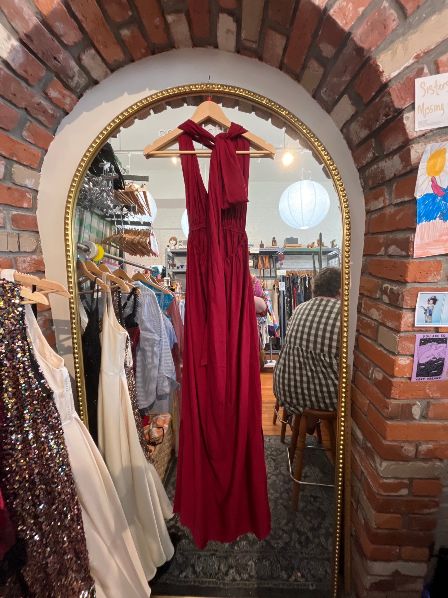 size L/G burgundy cotton Nomad by Elroy dress - maxi