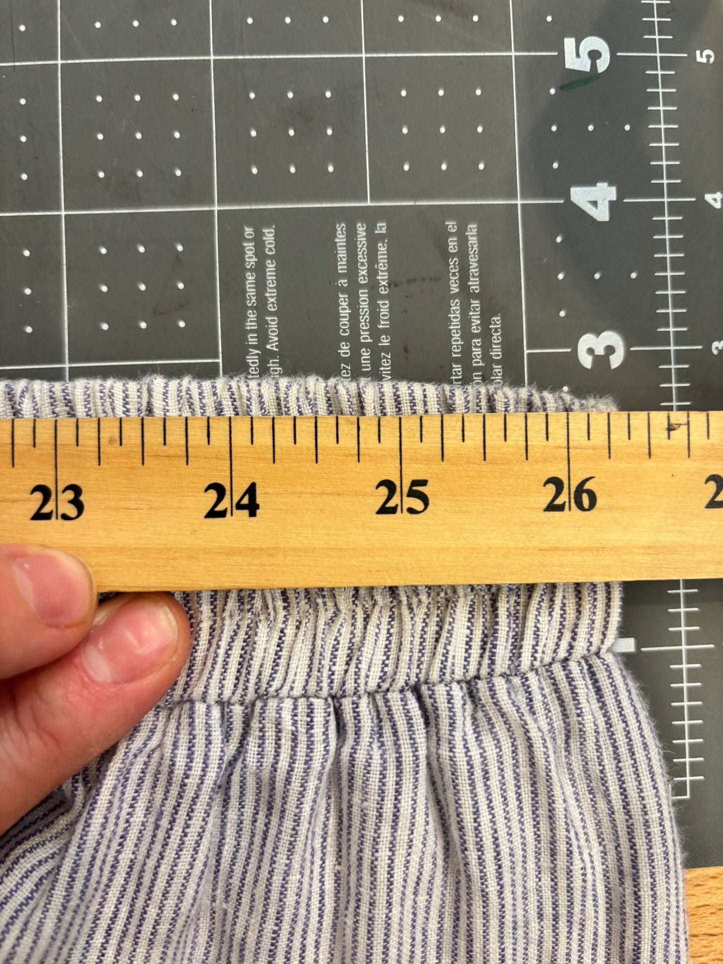 size L/XL white chambray stripe linen Shelter PJ SET- 2 piece