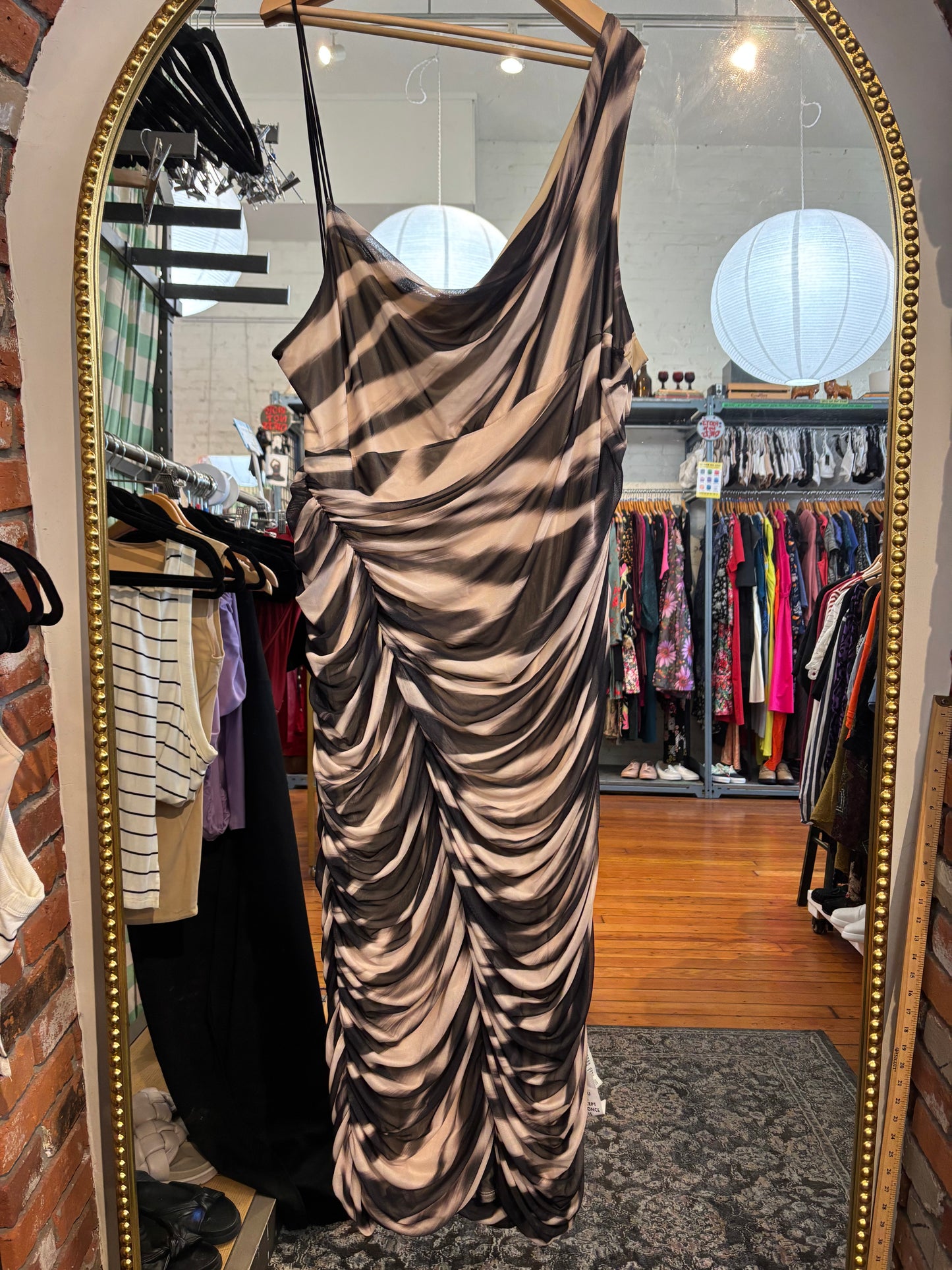 ASOS size 26 zebra- ruched dress