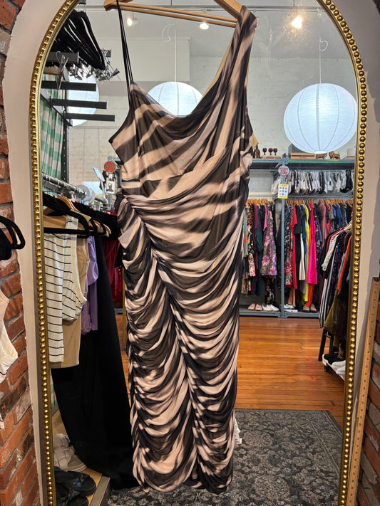 ASOS size 26 zebra- ruched dress