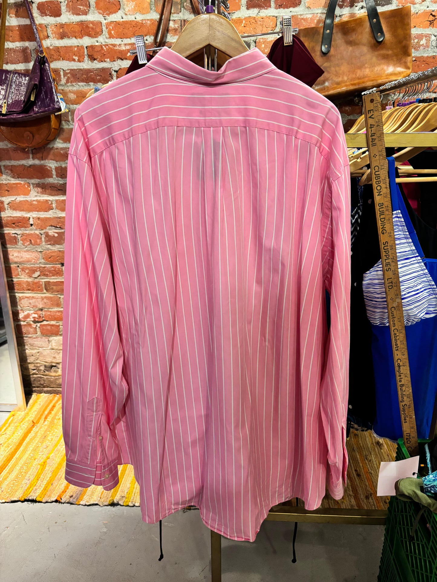 Size 3XB pink stripe Ralph Lauren button up top