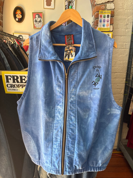size XL blue tie dye VINTAGE Dagoli vest