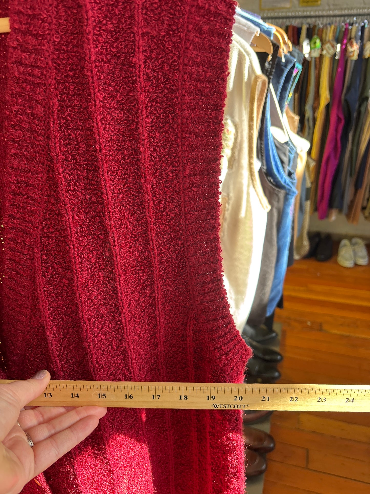 size 3X burgundy knit with gold buttons VINTAGE  vest - knit