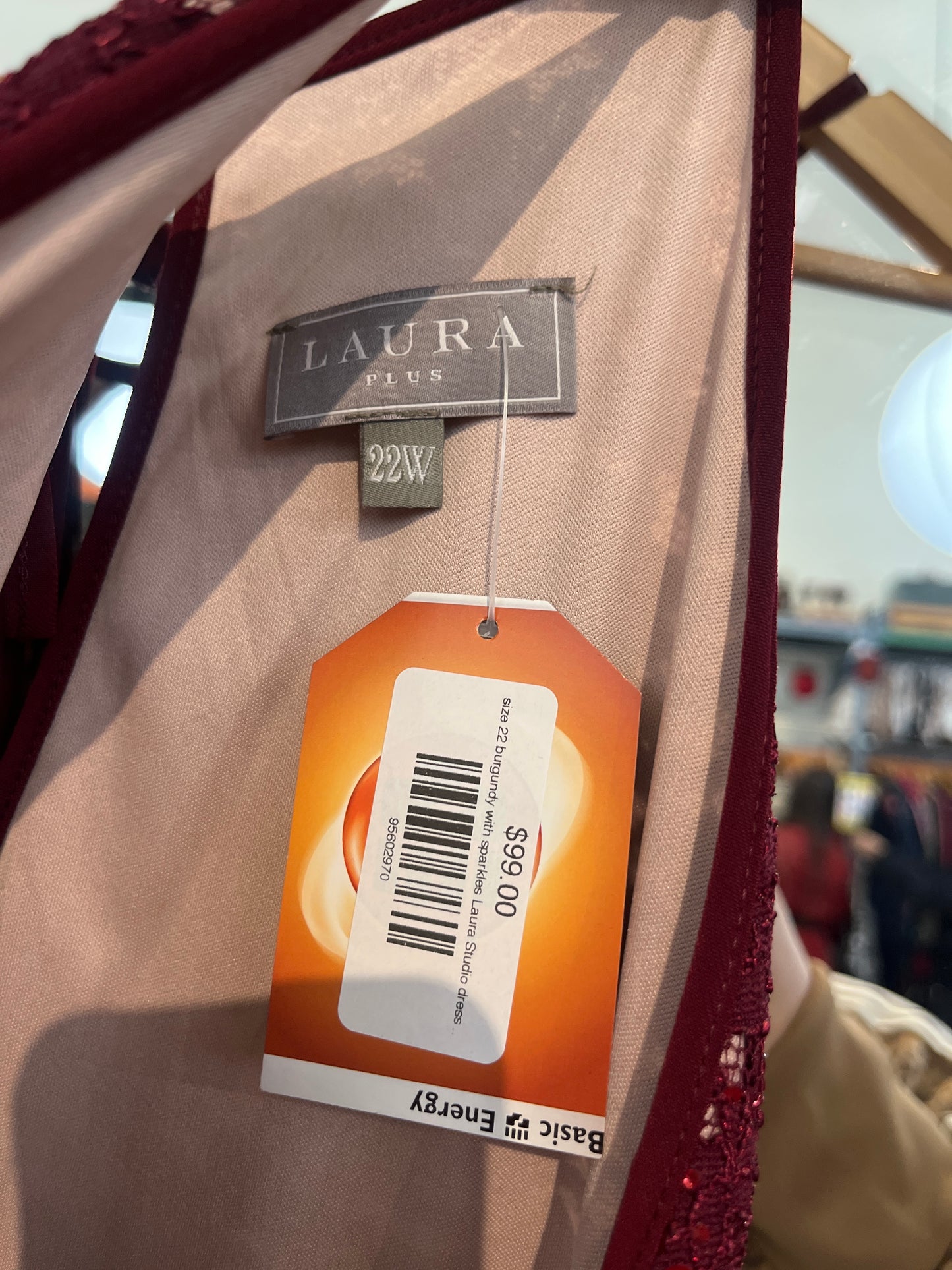 size 22 burgundy with sparkles Laura Studio dress - maxi