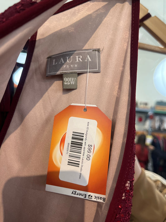 size 22 burgundy with sparkles Laura Studio dress - maxi