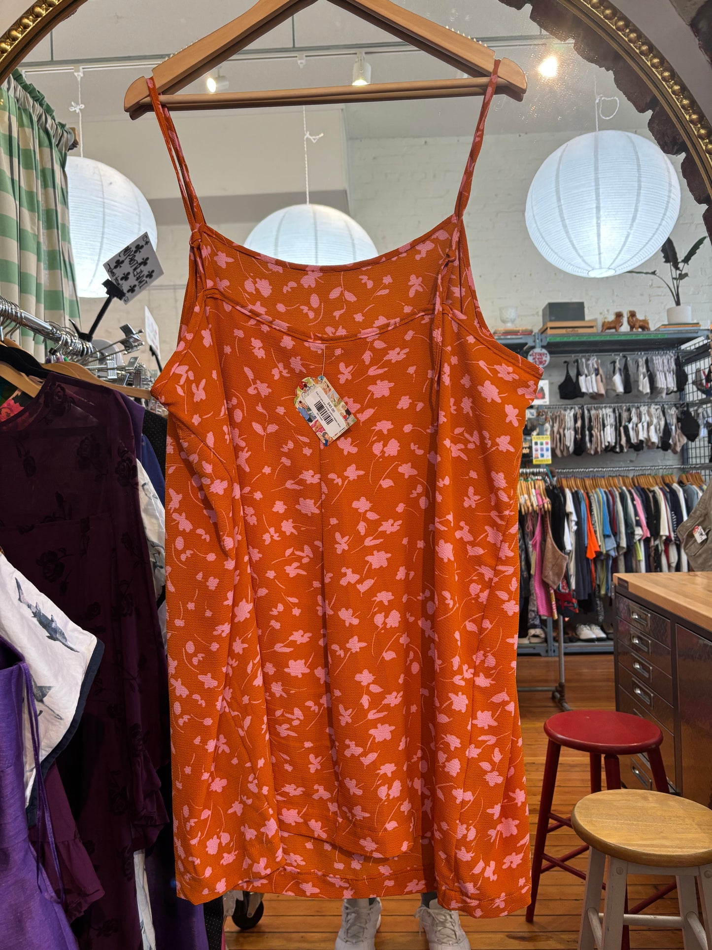 Size 2X pink and orange pattern Maker dress