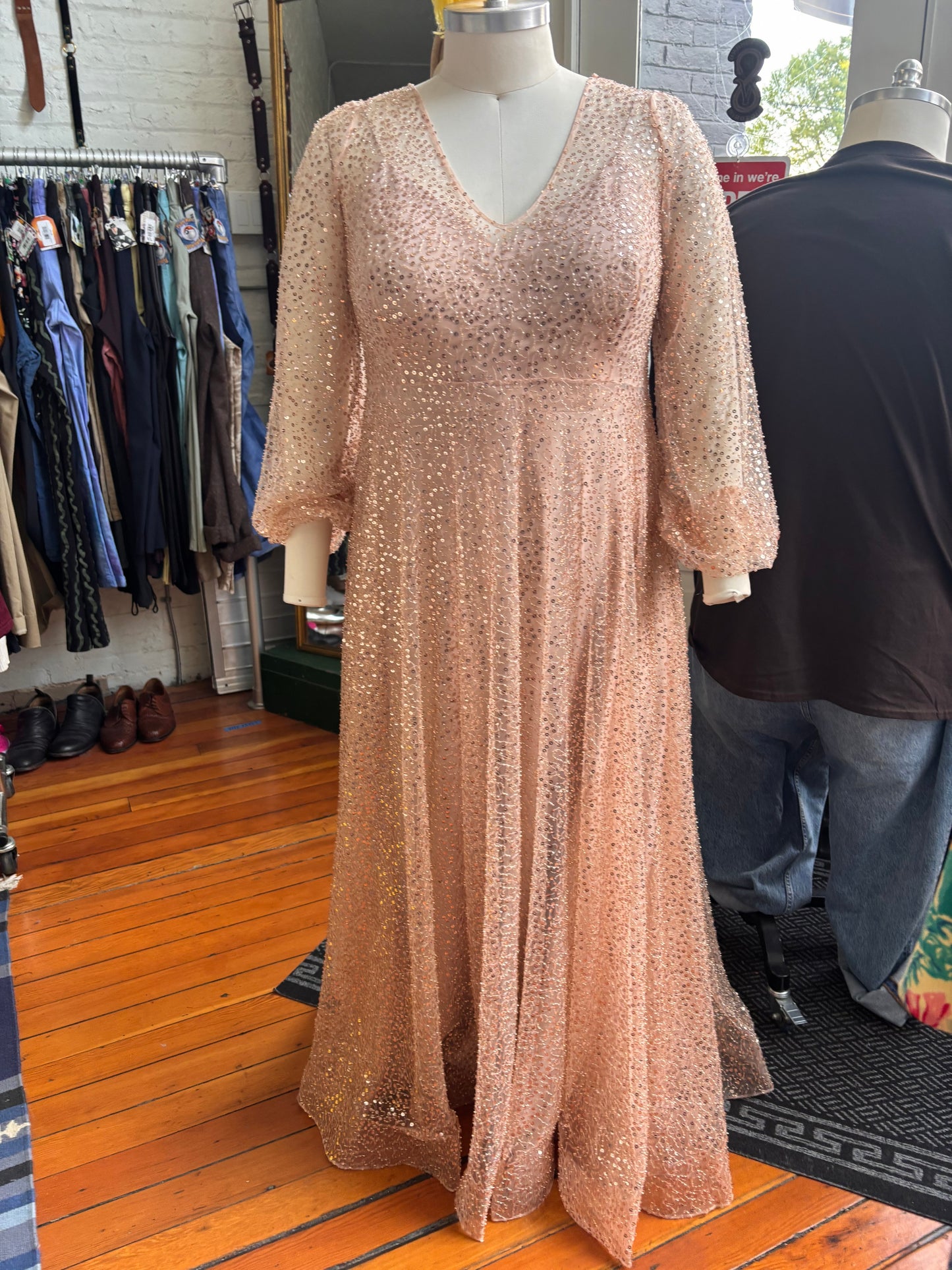 size XXL champagne sequins Etsy - stylish bride ACCS dress - wedding