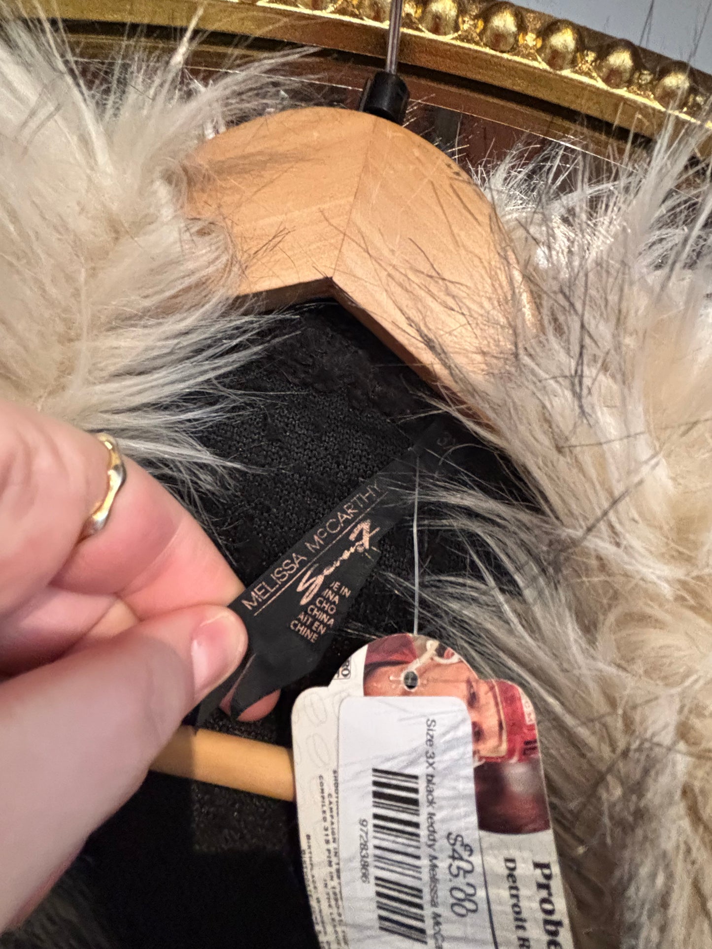 Size 3X black teddy Melissa McCarthy jacket