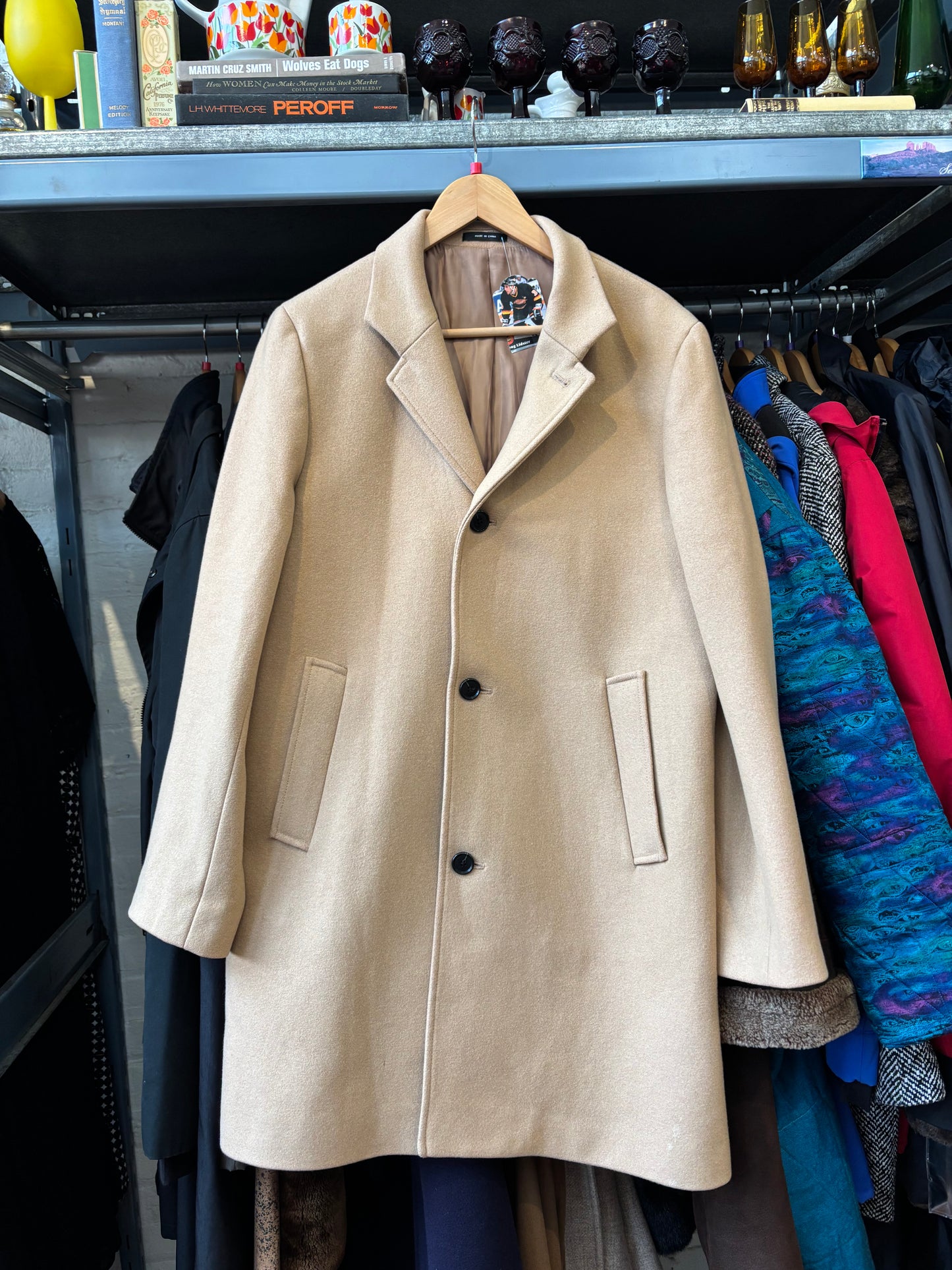 size 40 camel wool blend Club Monaco jacket - long