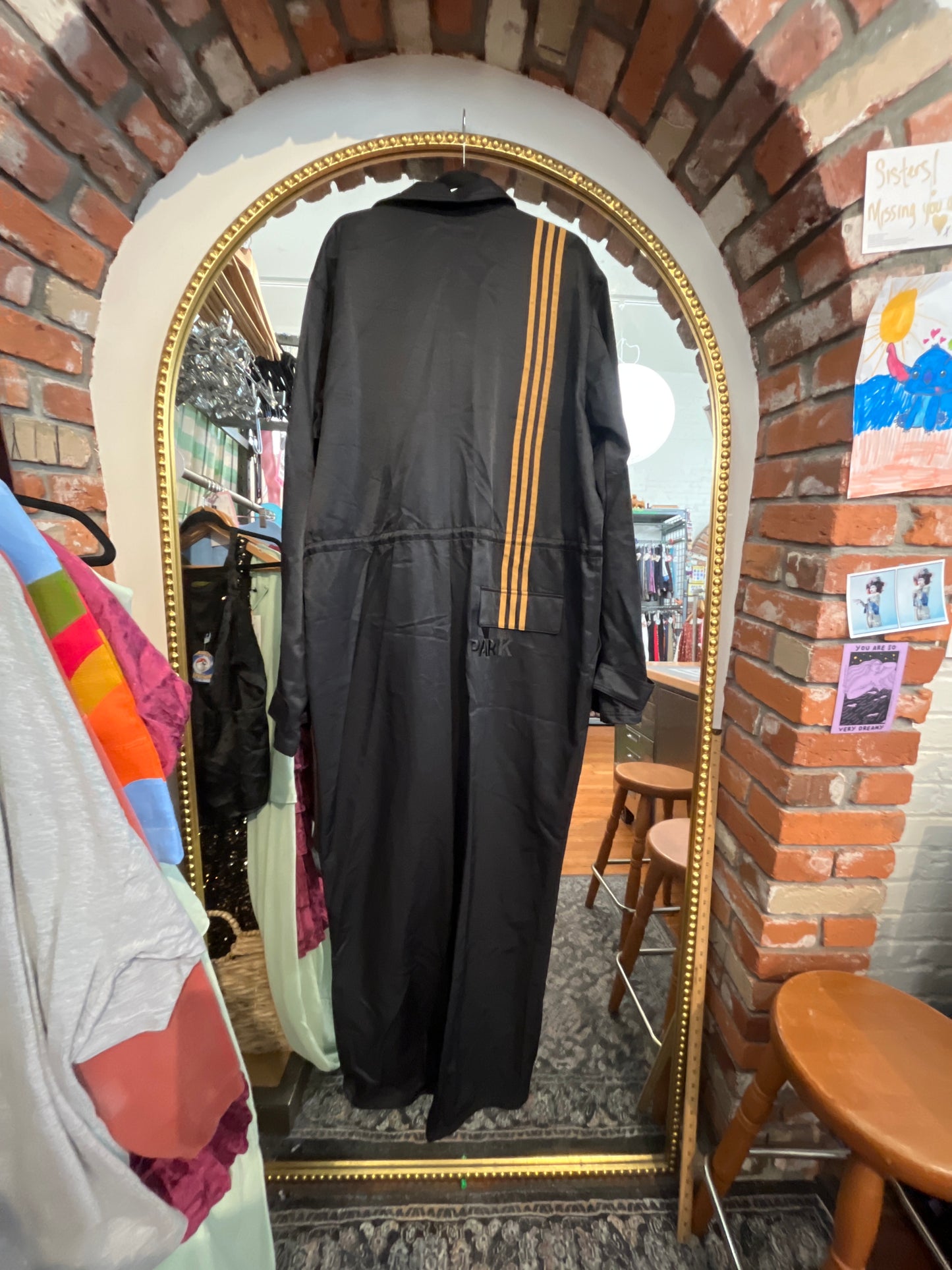 size XL black and brown stripe Adidas x Ivy Park boilersuit
