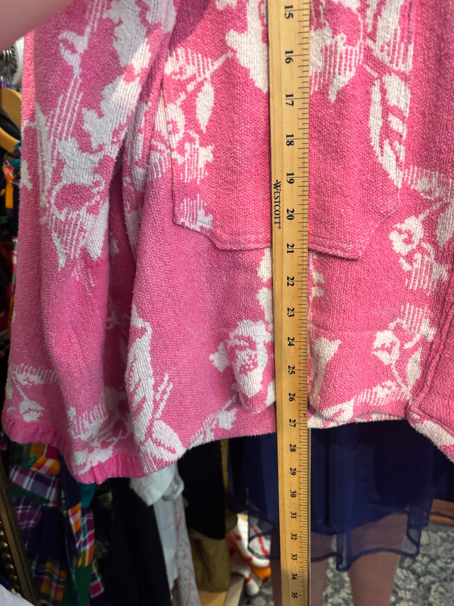 size XL+ PINK Woodbrick cotton woven blanket jacket