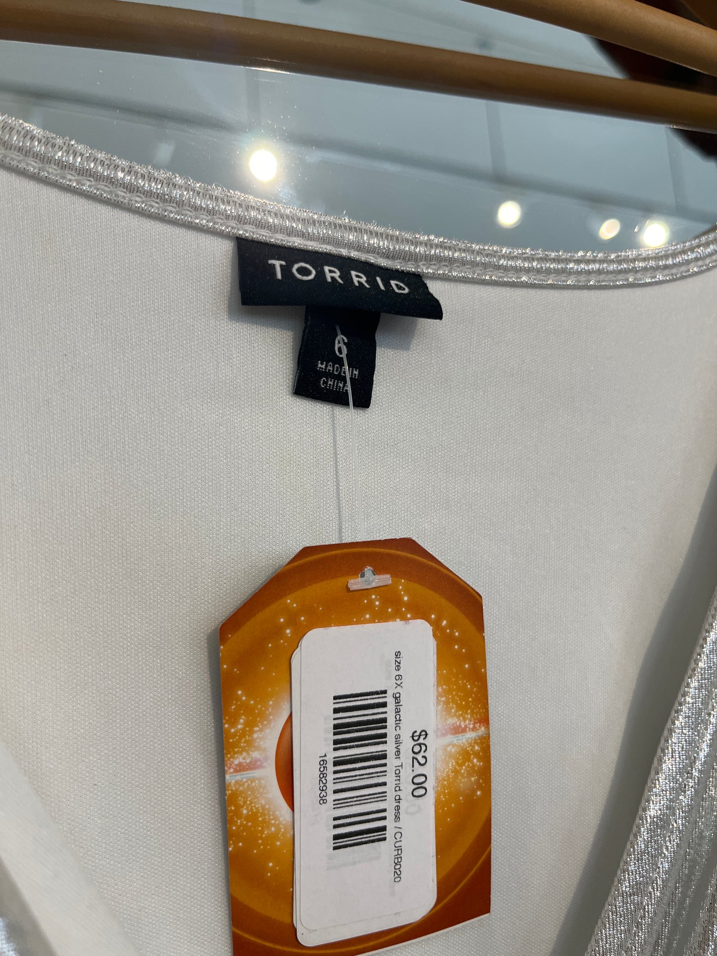 size 6X galactic silver Torrid dress