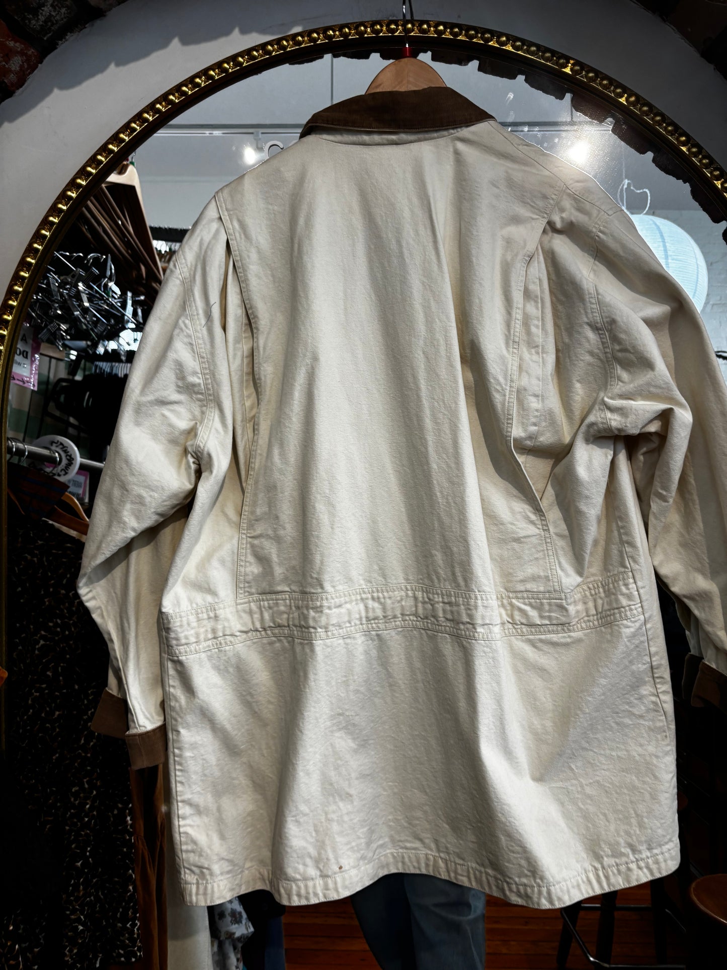 size L/G cream with cord collar VINATGE Eddie Bauer jacket - chore
