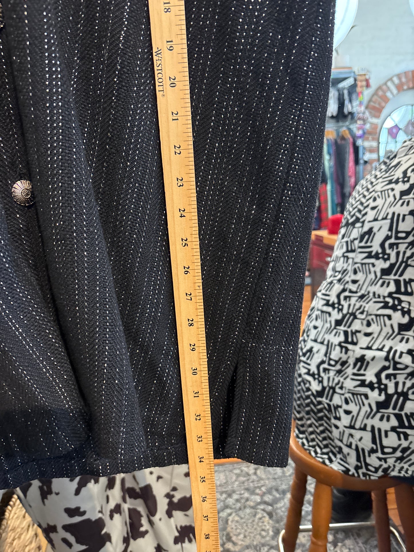 Vintage hand woven black vest