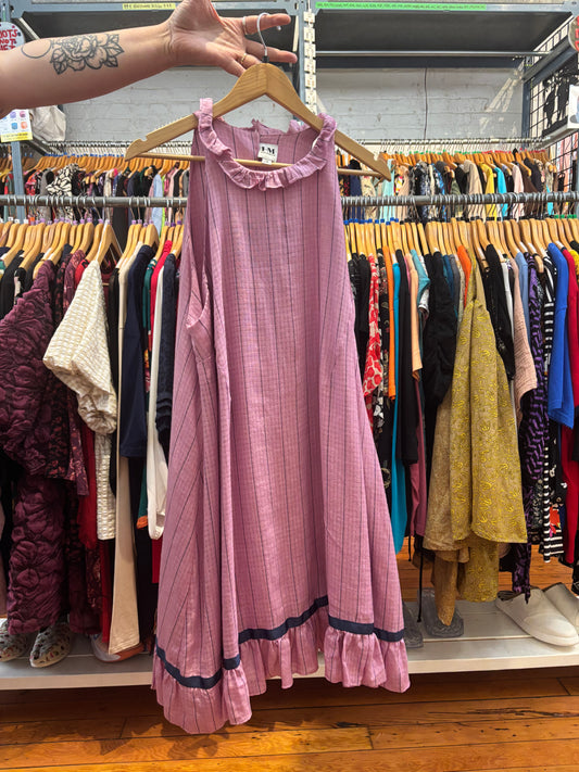 size 1X purple with stripes Hillary Macmillan dress - knee